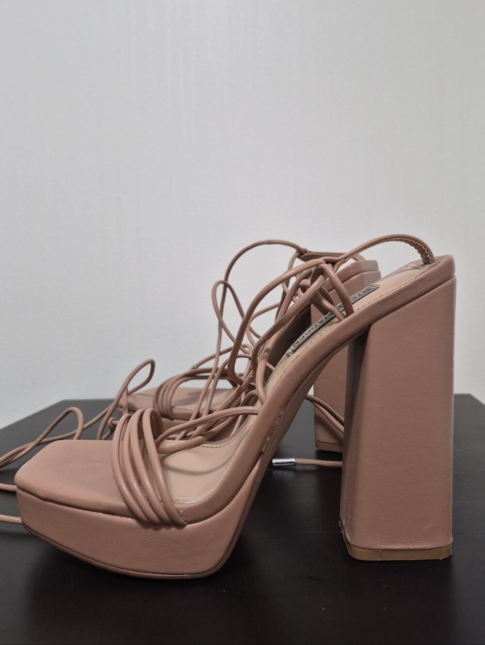Steve Madden Blush Lace-Up Platform Block Heels